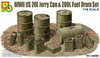 US WWII 20 l Jerry Can & 200 l Fuel Drum Set, Plastikbausatz 1/16