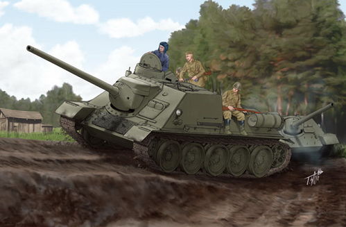 SU 100 Soviet Tank Destroyer, 1/16 scale Plastic Kit