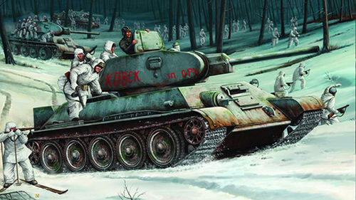 T34/76, Modell 1942, Sowjetischer Kampfpanzer, 1/16 Plastikmodellbausatz