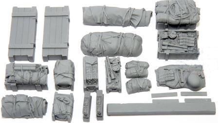 Accessories Set A for StuG III or Pz III, Resin cast, 1/16 scale