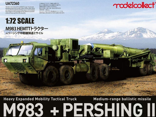 M983 Hemtt Tractor mit Pershing II Missile Erector Launcher, USA, new Version, Plastikbausatz 1/72