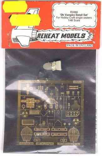 DH. Vampire Detail Set (Hobbycraft), Reheat Photoetched Parts, 1/48