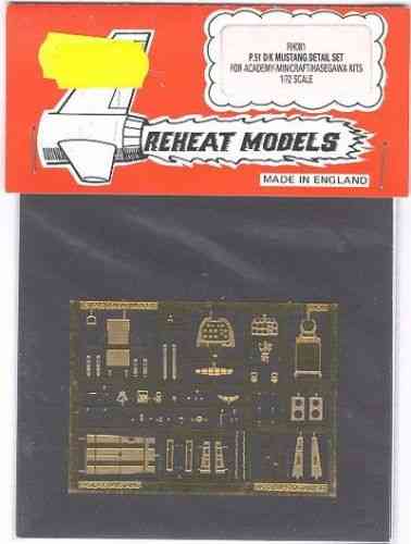 P-51D/K Mustang Detail Set, for Academy/Minicraft, Reheat Photoetched Parts, 1/72