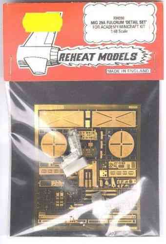 MIG-29A Fulcrum Detail Set (Academy/Minicraft), Reheat Photoetched Parts, 1/48