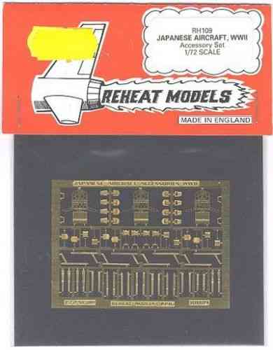 Japanese Aircraft WWII Accessory Set, Reheat Photoetched Parts, 1/72