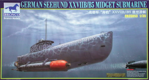 German  Seehund XXV B/B5 Midget Submarine, 1/35 Kit