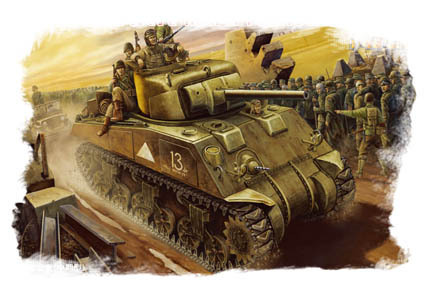 M4 Sherman, U.S. Panzer (Mittlere Ausf.), 1/48 Plastikbausatz