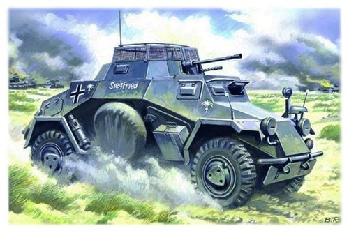 Sd.Kfz.222, German Armored Car, 1/48 scale plastic kit
