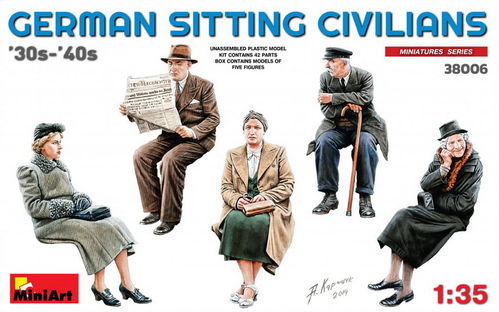 German Sitting Civilians'30s-'40s, Plastic Kit 1/35 scale
