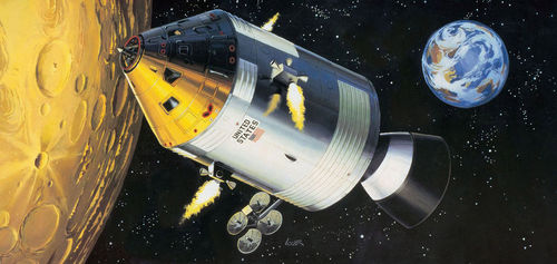 Apollo 11 Kommandokapsel mit Innenausstattung, 1/32 Plastikbausatz