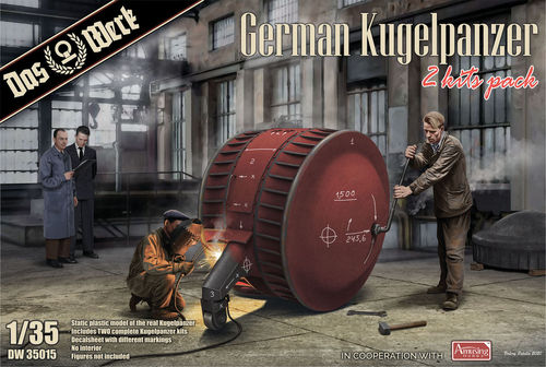 Deutscher Kugelpanzer, WWII, 2 Kits Packung, 1/35 Plastikbausatz