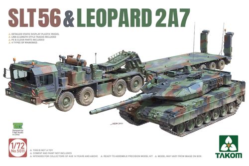 SLT56 & Leopard 2A7, Bundeswehr Tank Transporter and Battle Tank, 1/72 Plastic Kit
