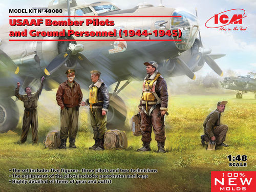 USAAF Bomber Piloten und Bodenpersonal (1944-1945), Plastikbausatz 1/48