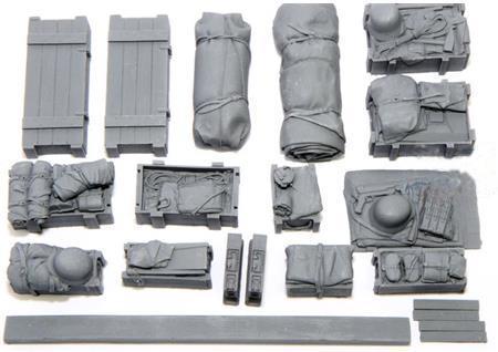 Accessories Set C for StuG III or Pz III, Resin cast, 1/16 scale