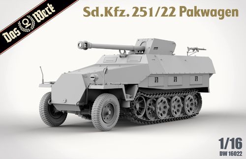 SdKfz251-22 Pakwagen, Radpanzer, Dt. Wehrmacht, Plastikbausatz 1/16