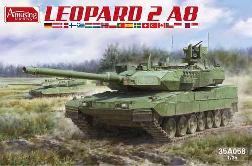 Leopard 2 A8, German Battle Tank, Plastic Kit, 1/35